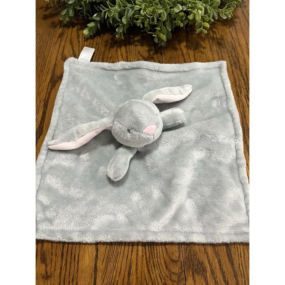 Carter's‎ Bunny Rabbit Security Blanket Gray Plush Lovey Pink Ears 14